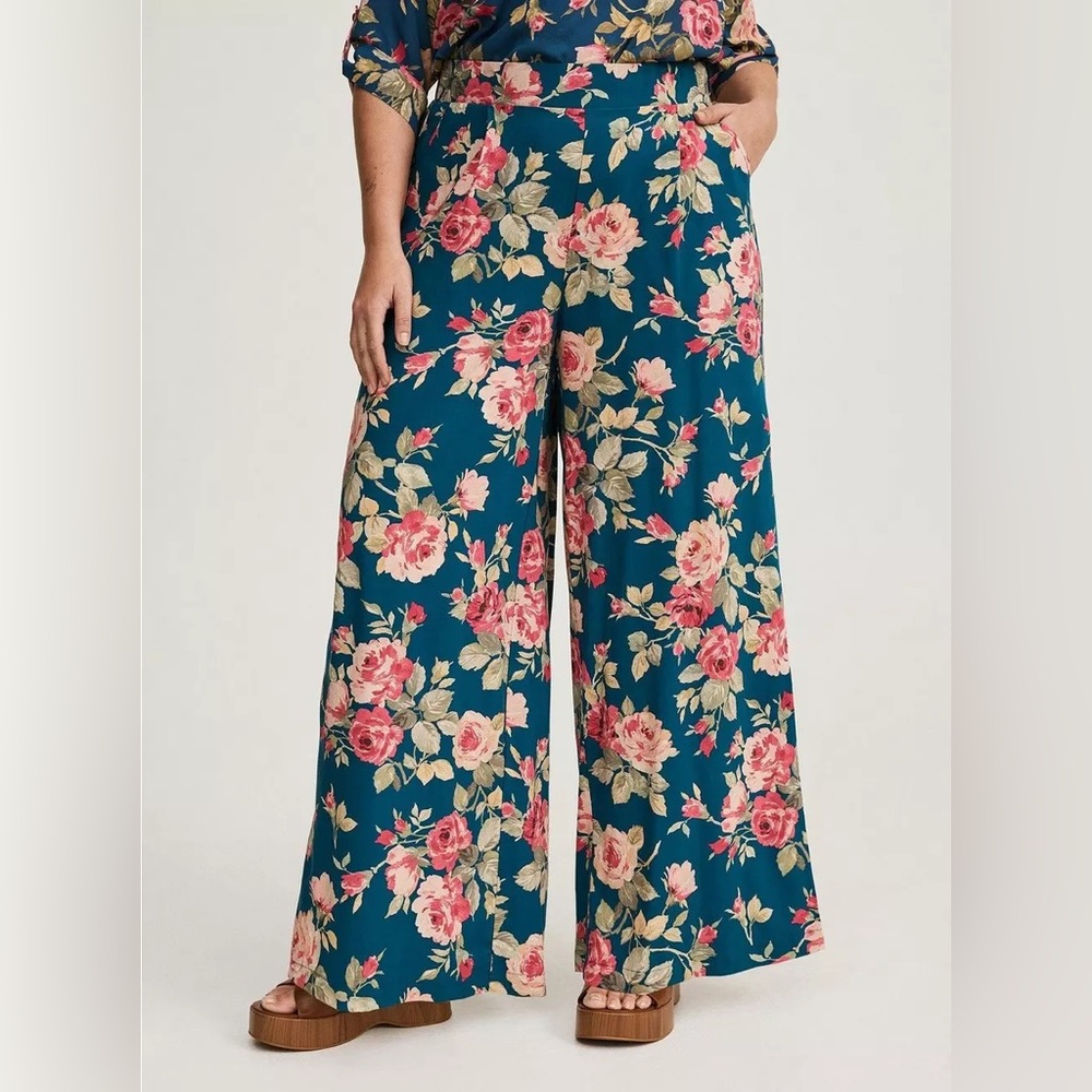 Torrid Floral Wide Leg Pants